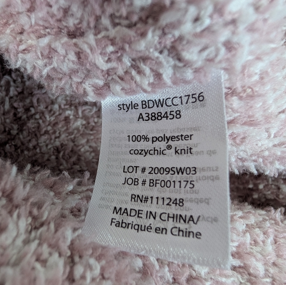 Barefoot Dreams Cozychic Pink Crewneck Sweater Size Medium - Picture 9 of 11